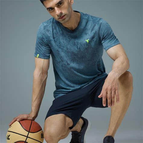Men Jacquard Slim Fit Crew Neck T-shirt with DOUBLE COOL