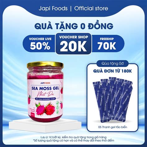 Sea Moss Gel Japi Foods Chính Hãng Sea Moss Vị Thanh Long Nước Rong sụn ...