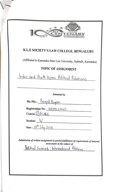 International relations - BALLB - Studocu