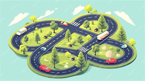 Premium Vector | A cartoon drawing of a road with cars driving on it