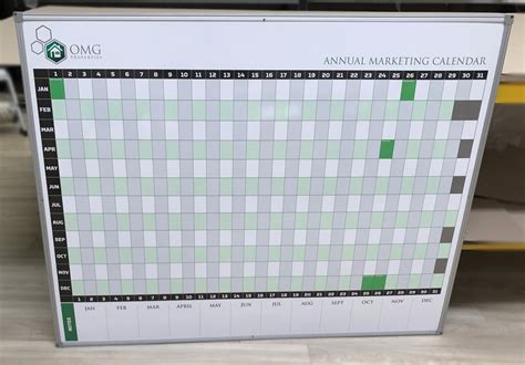 Year Calendar and Month planner Whiteboards — Branded Whiteboards ...