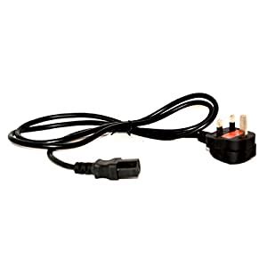 UK Plug AC Power Cable 3 PIN Black Flat PIN for Computer/UPS/Printer ...