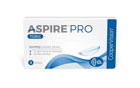 CooperVision Aspire Pro Toric Contact Lenses - 3 Lens Pack (Clear, 3 ...
