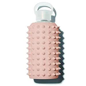 bkr Little Spiked Teddy - 16 oz - Glass Water Bottle - Opaque Blushed ...