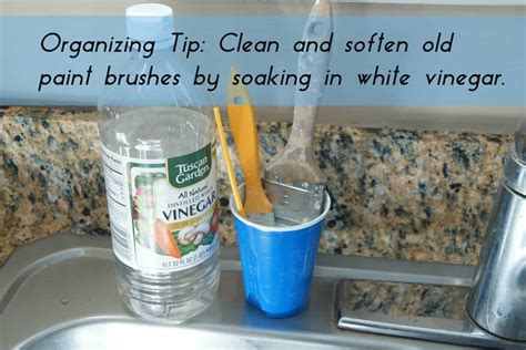 Organizing Tip: Clean Paint Brushes with Vinegar