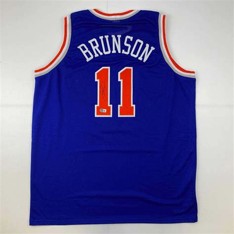 Autographed/Signed Jalen Brunson New York Blue Basketball Jersey ...