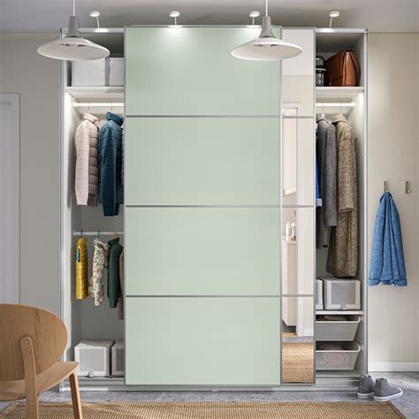 PAX / MEHAMN/AULI wardrobe with sliding doors, white double sided/light ...