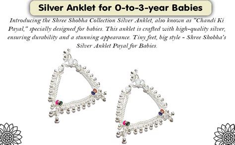 Shree Shobha Collection Children Silver Anklet Payal For Babies Size 5 ...