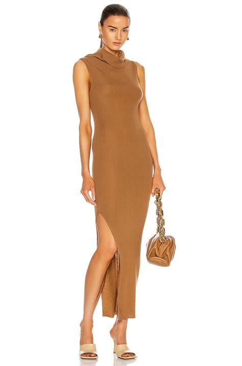 Rick Owens Sleeveless Cowl Neck Dress in Honey | FWRD