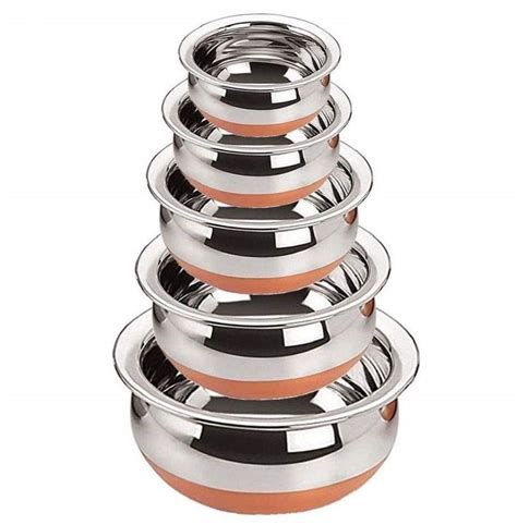 Buy KC Stainless Steel Copper Bottom Kitchen Serving, Cooking Bowl ...