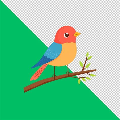 Colorful bird perched on a branch springtime avian illustration ...