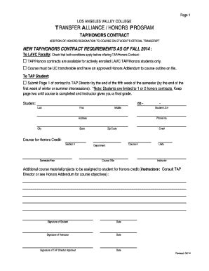 LOS ANGELES VALLEY COLLEGE TRANSFER ALLIANCE HONORS PROGRAM - Lavc ...