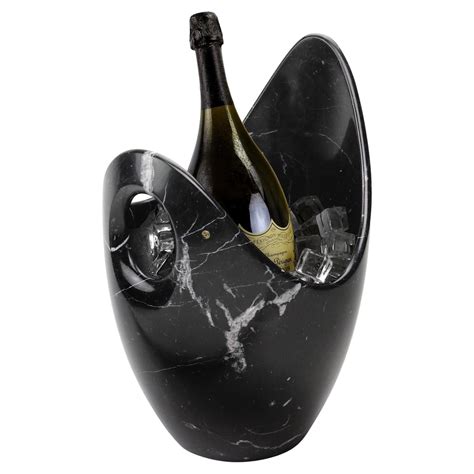 Champagne Bucket Wine Cooler Black Marquinia Marble Handmade ...