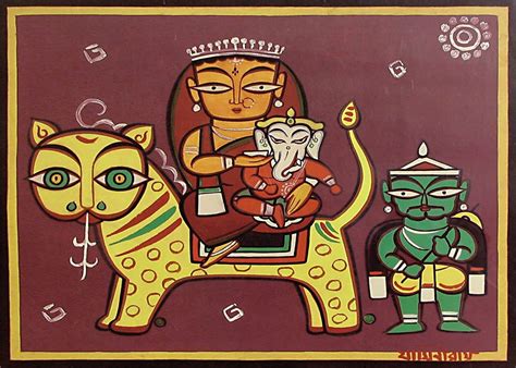 Adventures *Parvati-Ganesh on 'Vaahan'* - A Famous Painting by Jamini ...