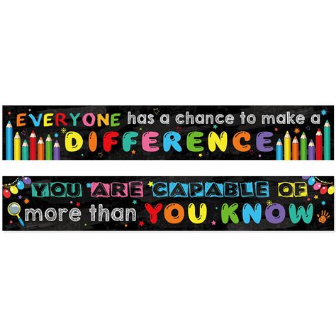 Buy 2 Pack Motivational Classroom Banner Positive Banner Inspirational ...