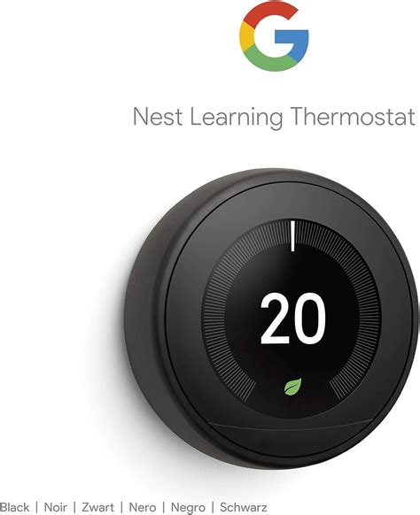 Google Nest Learning Thermostat 3rd Generation Black - Smart Thermostat ...