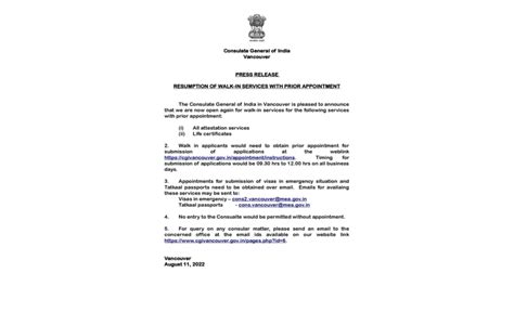 Consulate General of India Vancouver,BC,Canada