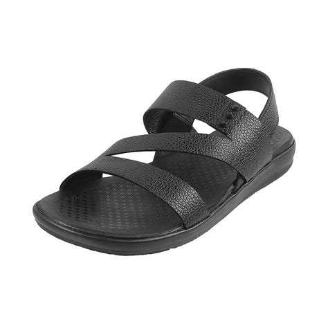 Metro Mens Leather Black Sandals (Size (9 UK (43 EU)) : Amazon.in: Fashion