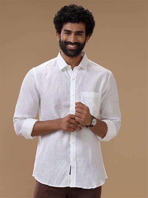 Men Pure Linen White Shirt 5100