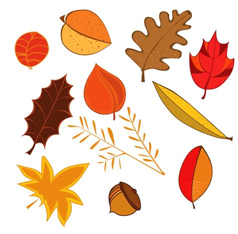 Clip Art Printable Fall Leaves - Educational Printable Activities