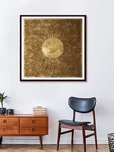 999STORE Golden abstract pattern printed canvas painting (Canvas_24X24 ...