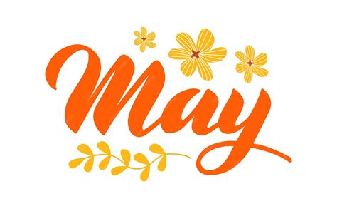 May hand drawn lettering month name may for calendar monthly logo ...