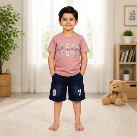 Nanhi Smile™ Vinee Kids Number Print T-Shirt & Shorts Set Price in ...