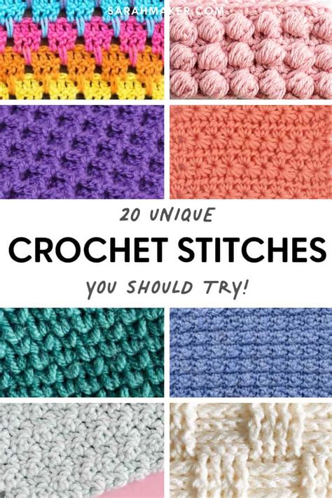20 Unique Crochet Stitches for Your Next Project - Sarah Maker