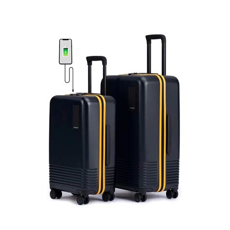 MOKOBARA Iconic Range The Set of 2 Yellow Black Luggage 58Cms + 69Cms ...