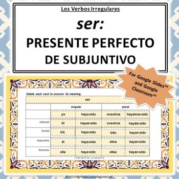 Ser (Present Perfect Subjunctive) Conjugation | Spanish Irregular Verbs ...