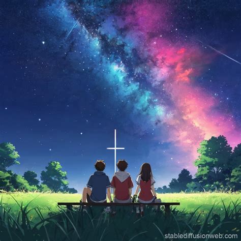 High School Couple Stargazing | Stable Diffusion Online