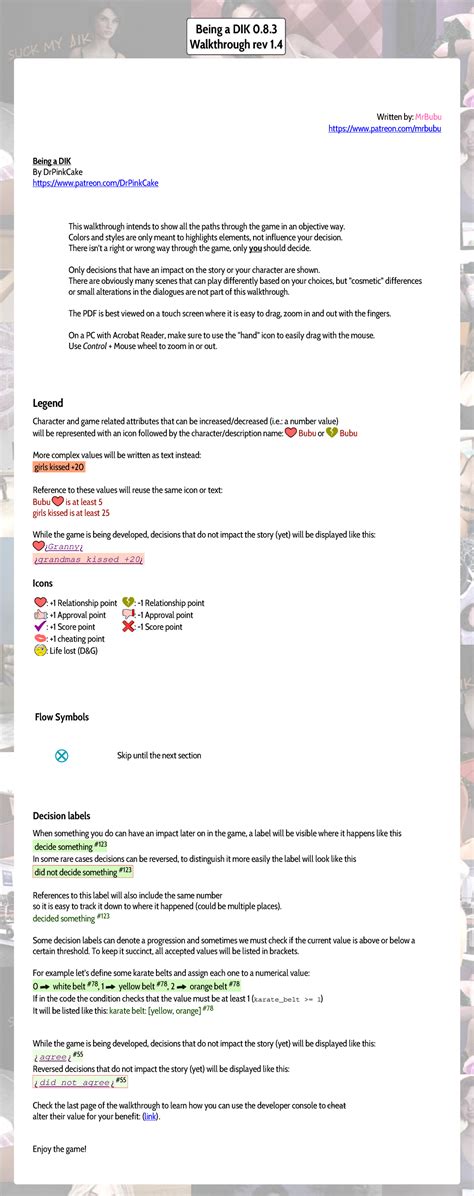 Being A Dik Walkthrough