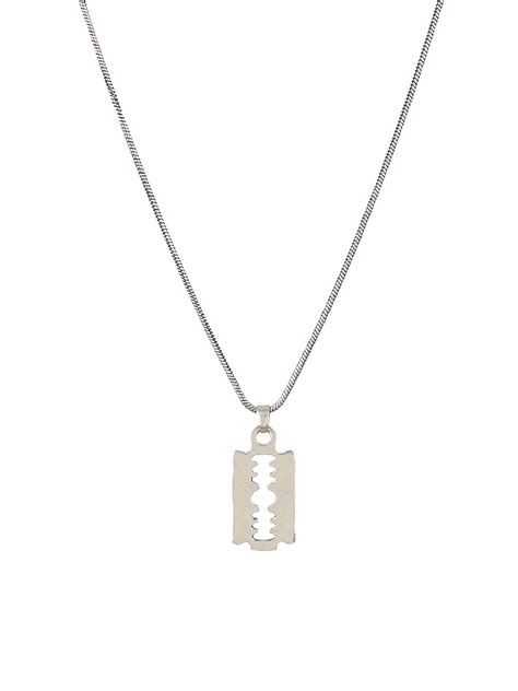 Bold by Priyaasi Shiny Blade Silver-Plated Pendant Chain for Men
