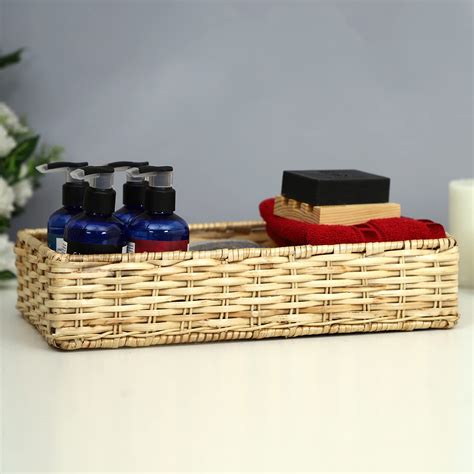 AKWAY Handmade Brass Wicker Basket for Storage Basket, Bin Organizer ...