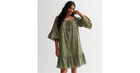 Blue Vanilla Dark Green Mini Smock Dress | New Look