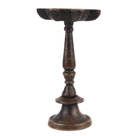 Brass Oil Lamp Seven wick On A Circular Base