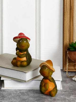 Buy Tayhaa Polyresin Mushroom Turtle Showpiece Set Online