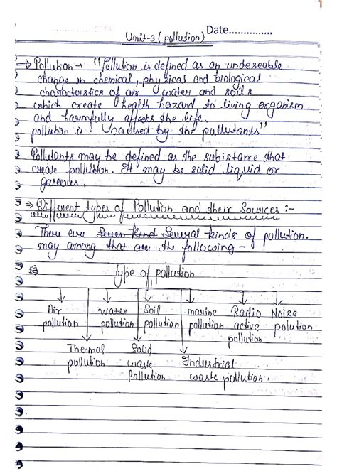 E&E BTECH 1ST UNIT 3: ENVIRONMENTAL POLLUTION NOTES - Studocu