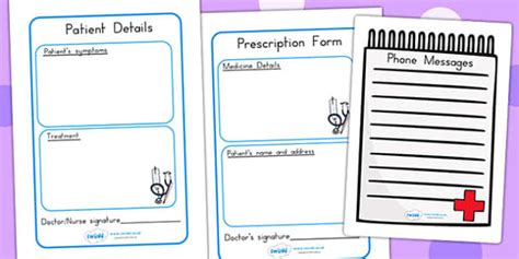 Hospital Forms (teacher made) - Twinkl
