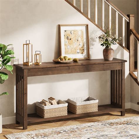 Solid Wood Console Table, Storage Entryway Table, Living Room Hallway ...