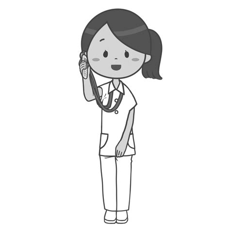 PHSを使う看護師のイラスト🎨【フリー素材】｜看護roo![カンゴルー]
