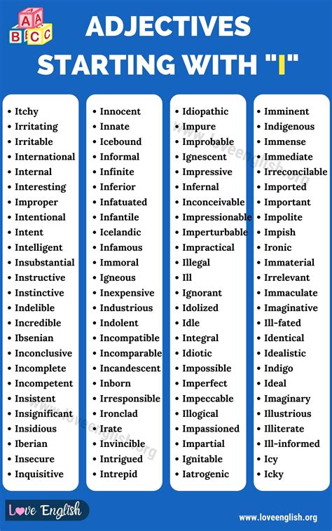 177 Adjectives that Start with I: Descriptive and Positive I Adjectives ...