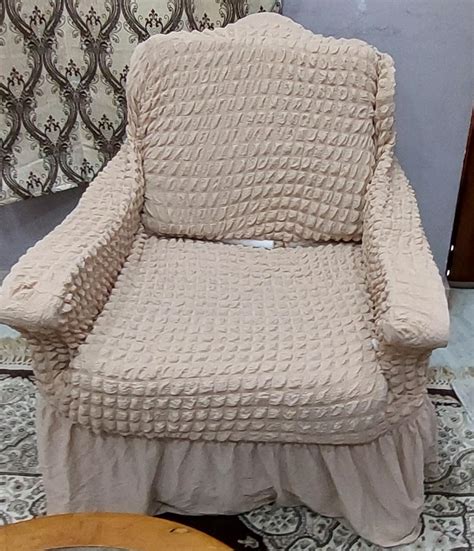 HOKIPO Elastic Stretchable Turkish Bubble Frill Sofa Cover 5 Seater ...