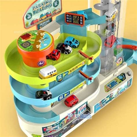 Car Parking Building Race Track Playset (Lights & Music) - Toy Rush