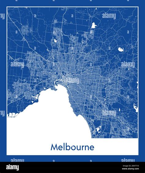 Melbourne Australia City map blue print vector illustration Stock Vector Image & Art - Alamy