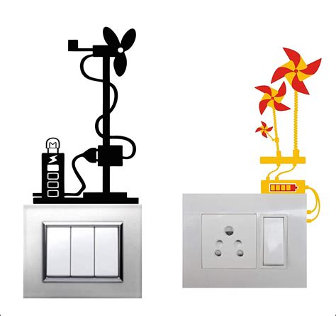 Buy spdecals Multicolour Solar Fan Switch Board Sticker Switch Panel ...