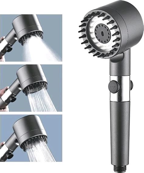 4 in 1 High Pressure Massage Shower Head, 3 Modes Filtered Shower Head ...