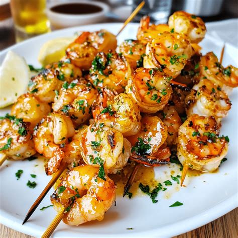 Garlic Butter Shrimp Skewers Recipe - My Delight Recipes