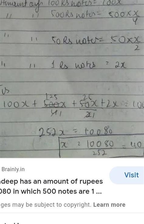 Find the number of notes. If number of 1 rupee note is 4 times the ...