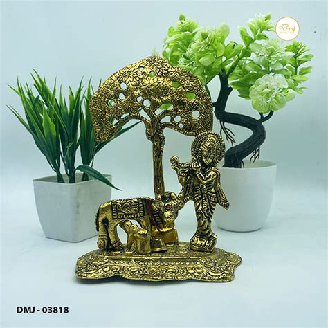 Premium Metal Cow & Krishna under Kadam Tree Home Decor Art | Buy Now ...